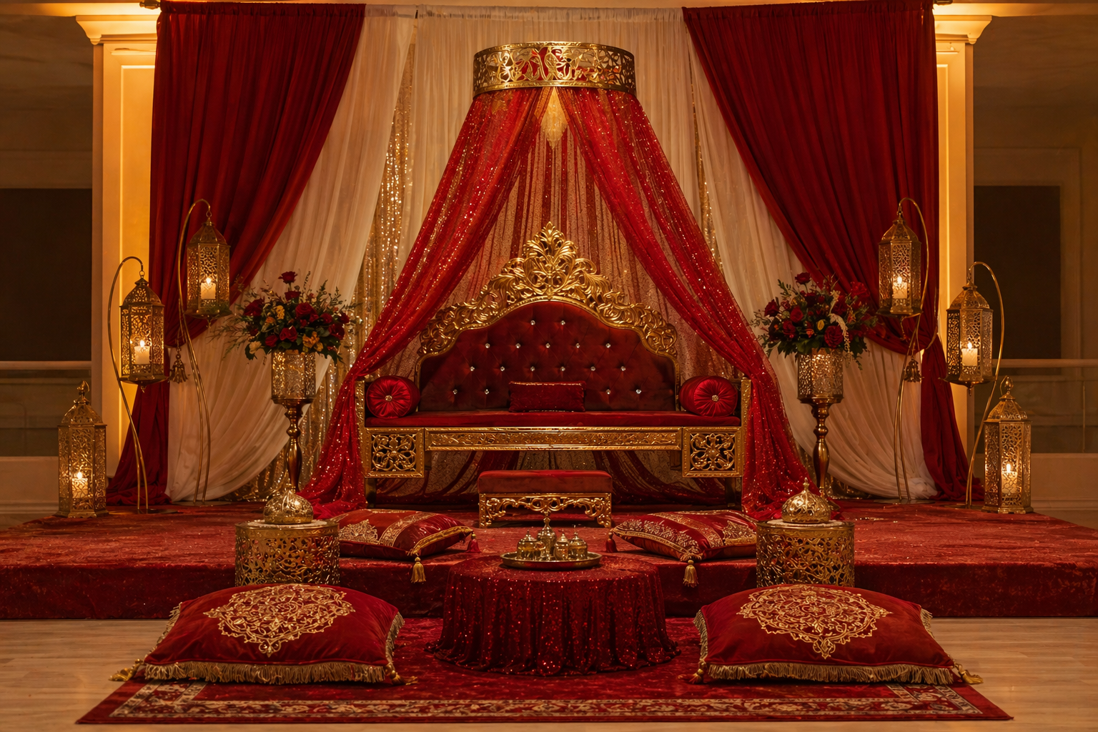 Kına tahtı ve kına konsepti kurulumu